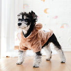 Small Dog Winter Coat for Puppy Warm Fleece Hoodies Cute Bear Design Pet PJS Jumpsuit Soft Cold Weather Clothes for Cats Chihuahua Yorkie Poodle Teddy (X-Small, Brown)