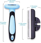 Professional Pet Brush - Grooming & Deshedding Tool for Cats & Dogs - Reduces Shedding, Dead Hair, Tangles - Detachable Stainless Steel Comb for Easy Cleaning - Soft Anti-Slip Handle,Blue