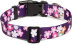 Adjustable Dog Collar - Special Design Patterns, Soft Nylon Comfortable Durable Pet Collar for Small Medium Large Dogs (S, Floral Pink)