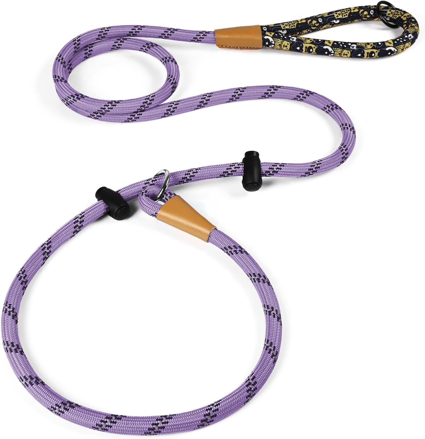 Slip Lead Dog Leash Reflective, Heavy Duty Comfortable Strong Rope for Large Medium Small Dogs No Pull Pet Training (Light Purple, Large 1/2in x 6ft-Slip Lead)