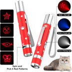 Cat Toys Rechargeable, Indoor Cats Chase Light, Interactive for Kitty Pet Dog with 3 Light Modes 5 Patterns, Red