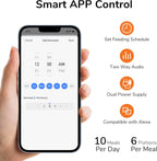 Automatic Cat Feeder, 2 in 1 Automatic Pet Feeders with Camera and Audio, Support DIY Meals and Timed Control  Cat Food Dispenser, Suit for Cat and Dog