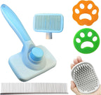 Self Cleaning Slicker Brush for Dogs & Cats,Skin Friendly Pet Grooming Deshedding Tool,and Hair Removal - Puppy Brush for Long Haired Pets, Pet Supplies