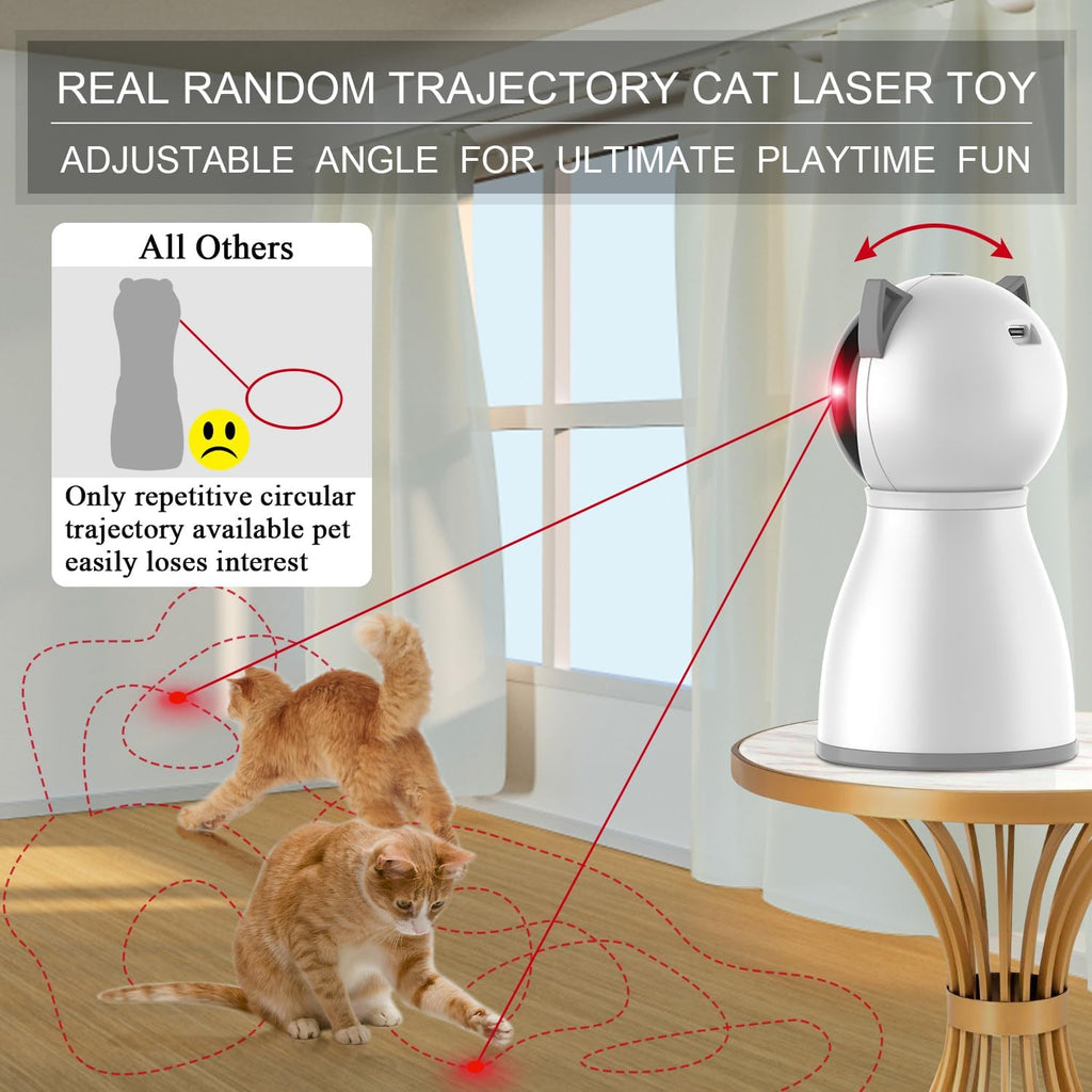 Laser Cat Toys for Indoor Cats,The 4th Generation Real Random Trajectory Motion Activated Rechargeable Automatic Cat Laser Toy,Interactive Cat Toys for Bored Indoor Adult Cats/Kittens/Dogs