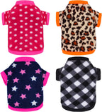 4 Pieces Dog Fleece Sweaters Puppy Warm Sweater Doggie Sweatshirt Soft Fleece Dog Pajamas Puppy Clothes Winter Dog Outfits for Small Puppy Dog Cat Pets (Medium)