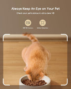 Automatic Cat Feeder with Camera,  HD Video with Night Vision, 5G  Cat Feeder Automatic with  Control, 2- Audio, Low Food Sensor, Motion Alerts for Cats and Dogs