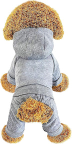 Dog Hoodie, Pet Jumpsuit Fleece Sweatshirt with Buttons, Dog Clothes, Dog Cold Weather Coats, Dog Pajamas, Winter Warm Cotton Puppy Hoodie 4 Legs Dog Clothes for Small Medium Large Dogs Cats Boy Girl