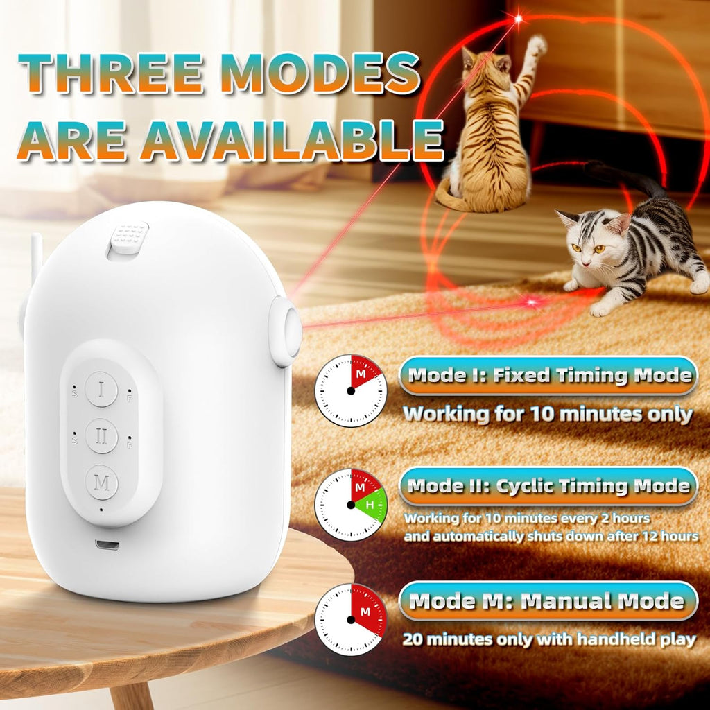 Laser Cat Toys for Indoor Cats, [2025 Newly Upgraded] Real Trajectory Motion Activated Cat Toy, Automatic Laser Pointer Interactive Automated Cat Toys for for Bored Indoor Adult Cats/Dogs/Kittenes