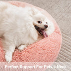 Orthopedic Dog Bed Comfortable Donut  Round Dog Bed Ultra Soft Washable Dog and Cat Cushion Bed (20''/23''/30'') (23'', Pink)