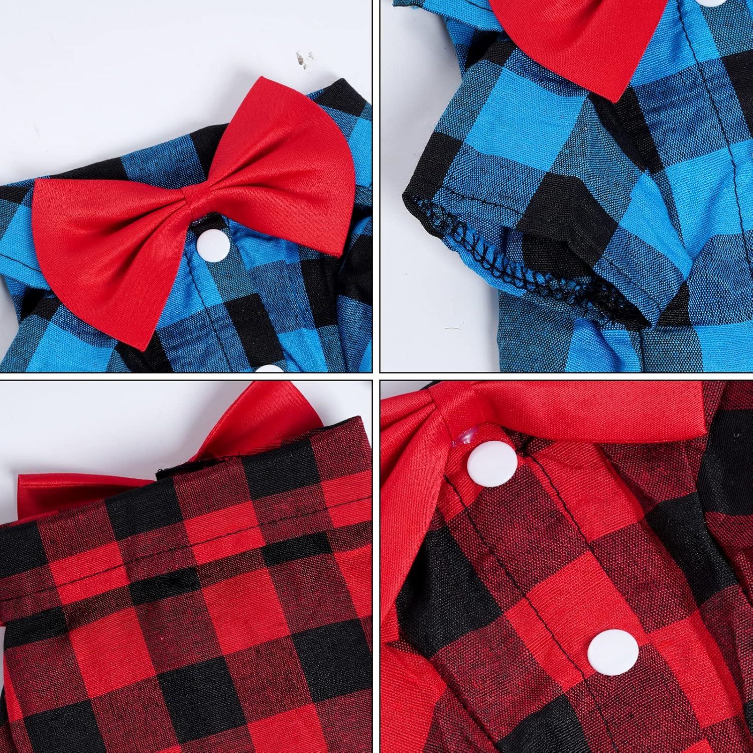 3 Pack Plaid Puppy Cat Shirt Cute Dog Shirt Cat Shirt Dog Plaid Shirt Dog Shirts for Medium Dogs Cats Birthday Party and Holiday Photo